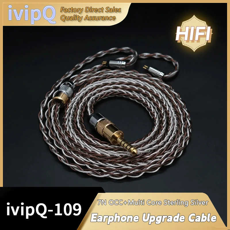 IvipQ 109 High Fidelity 8 Core 7N OCC Multi Core Sterling Silver