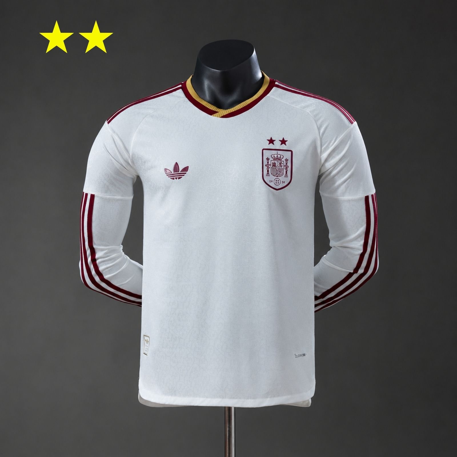 Spain 2026 Away 2-Star Champion Edition Player Version Long sleeves Jersey S-3XL