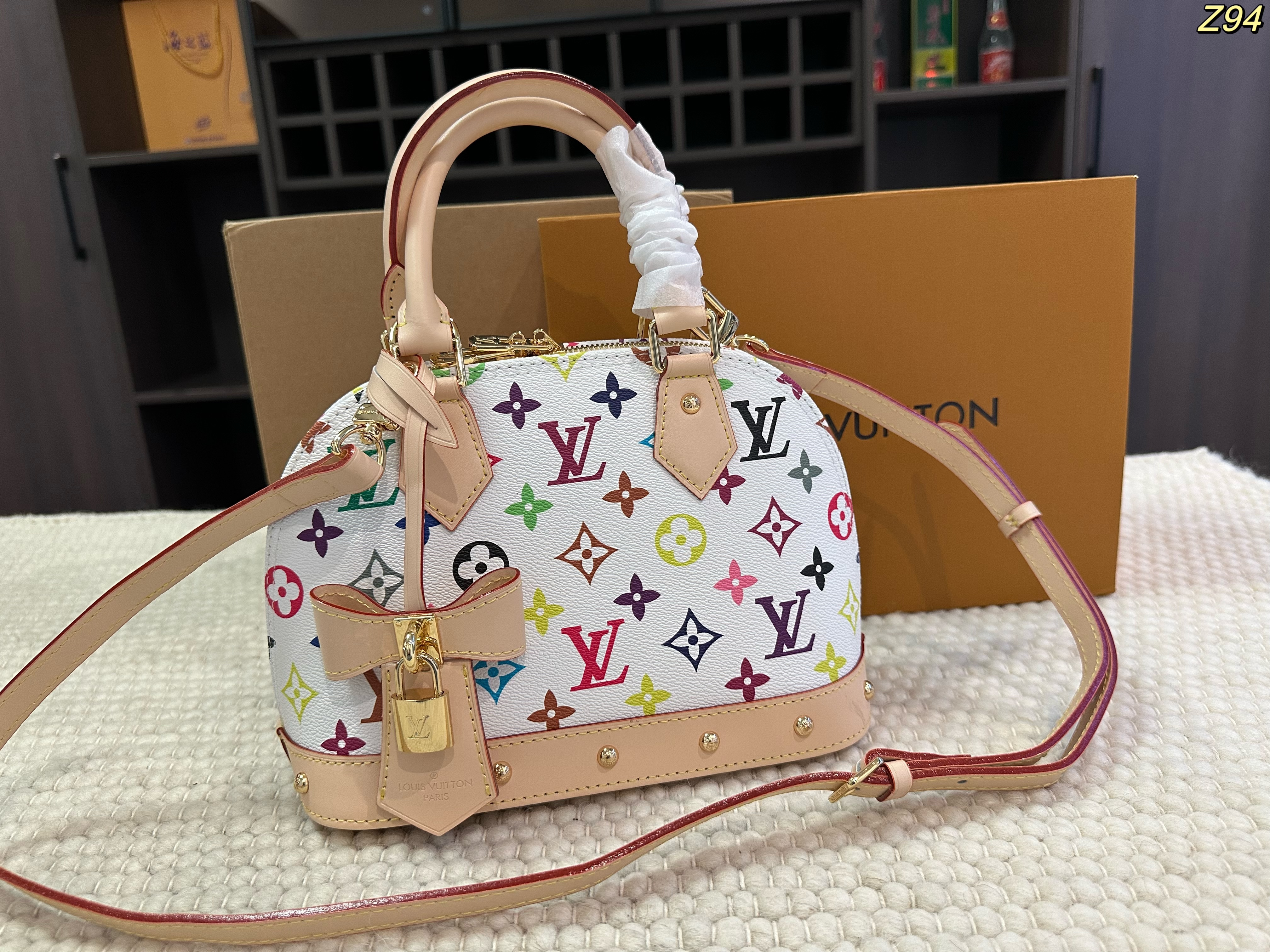 Louis Vuitton White Multicolore Alma Bag