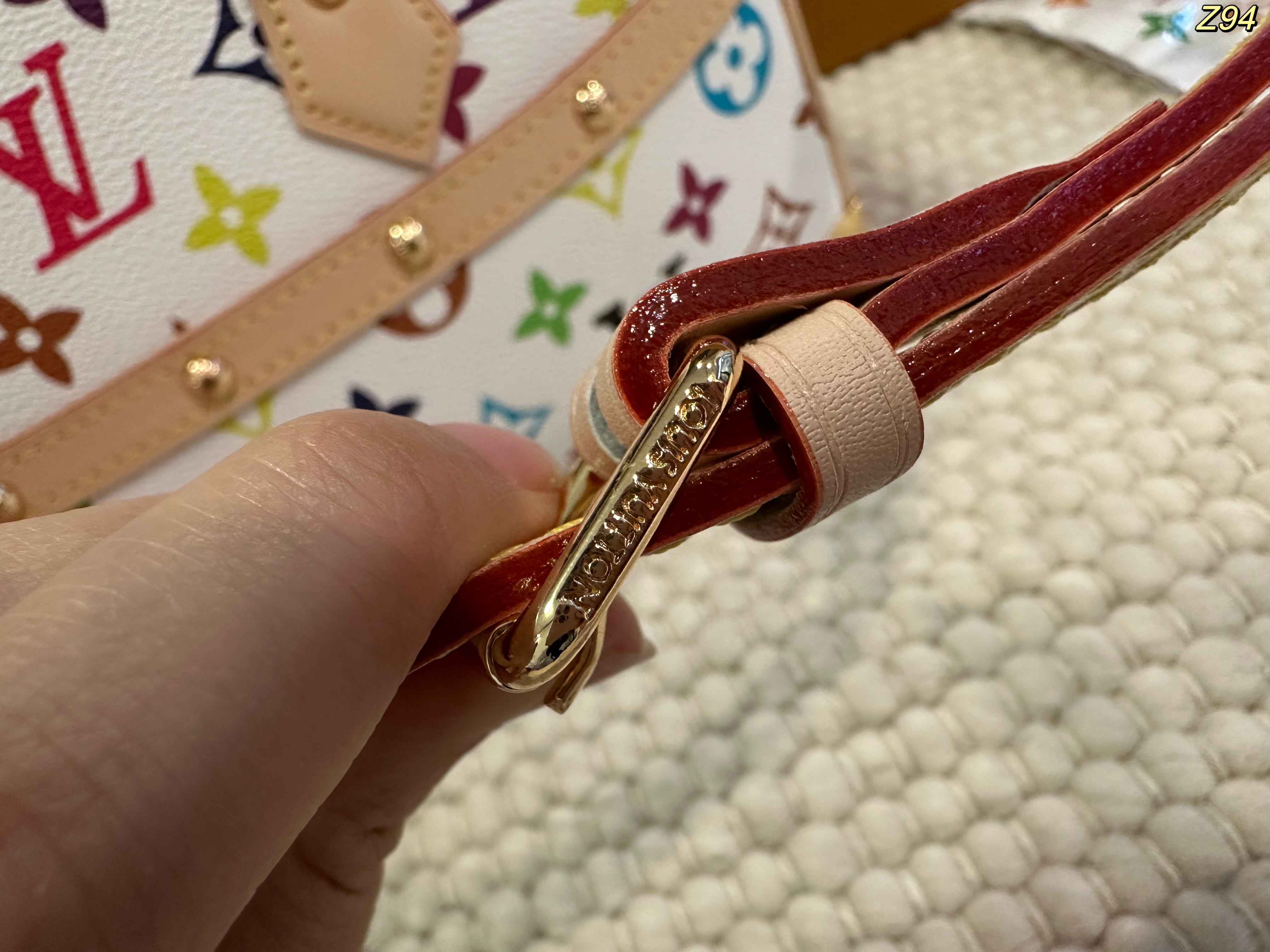LV Murakami White Tricolor Bowling Bag