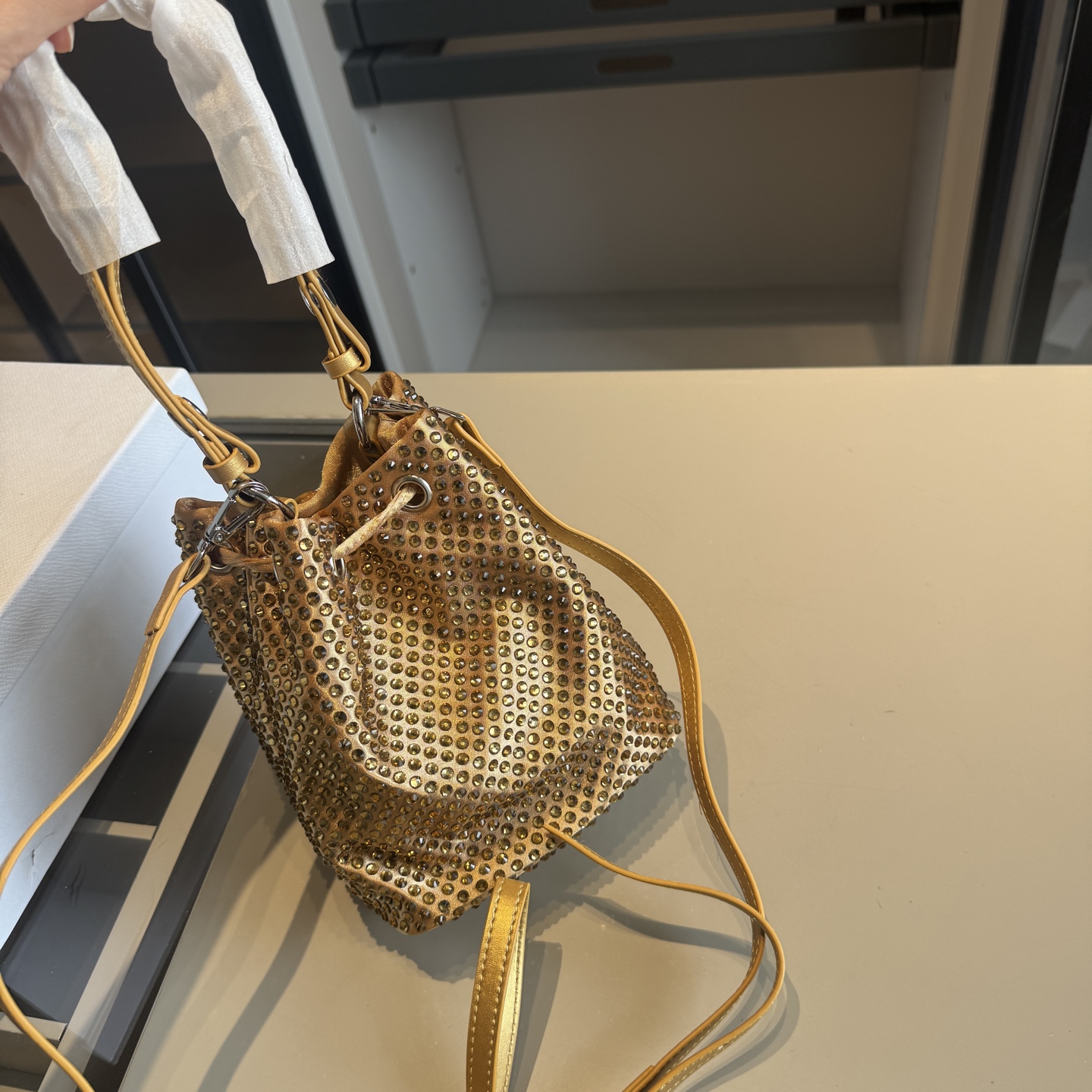 Prada Rhinestone series bucket bags