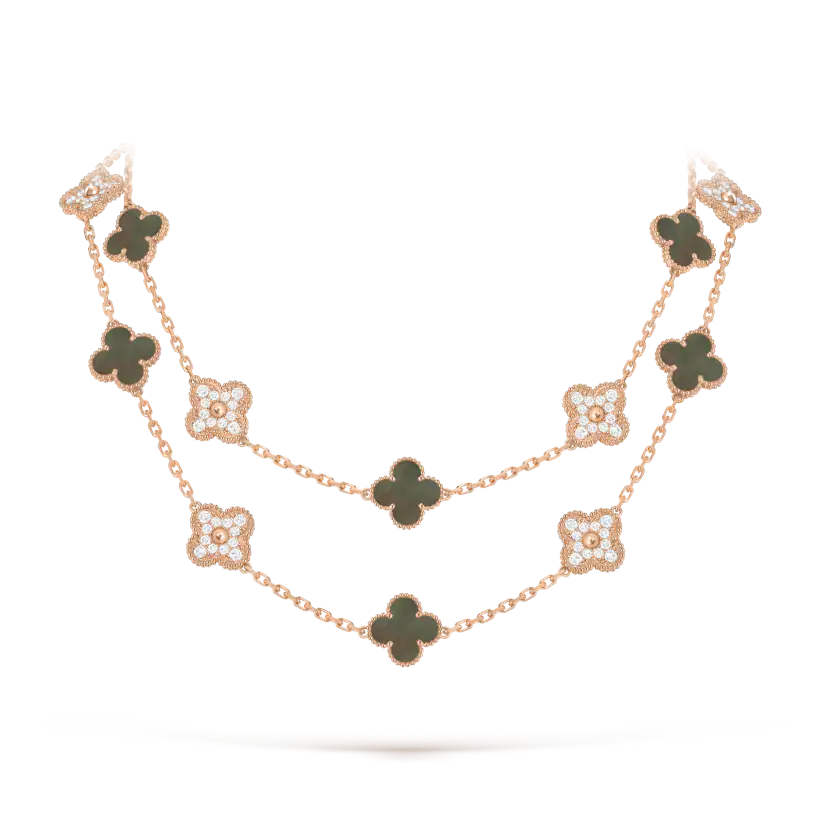 Van Cleef & Arpels Vintage Alhambra Long Necklace with 20 Four-Leaf Clover Motifs