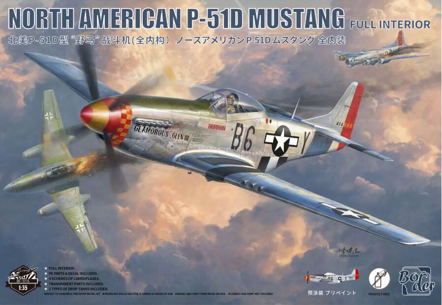 Border 1/35 BF-015 North American P-51D Mustang Full Interior Fighter Aircraft