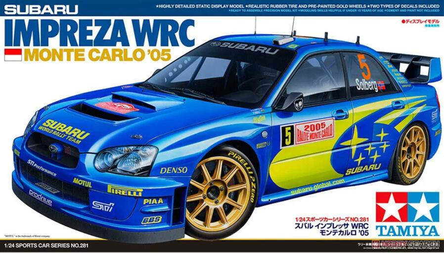 Tamiya 1/24 Sports Car No.281 Subaru Impreza WRC Monte Carlo Plastic Model 24281