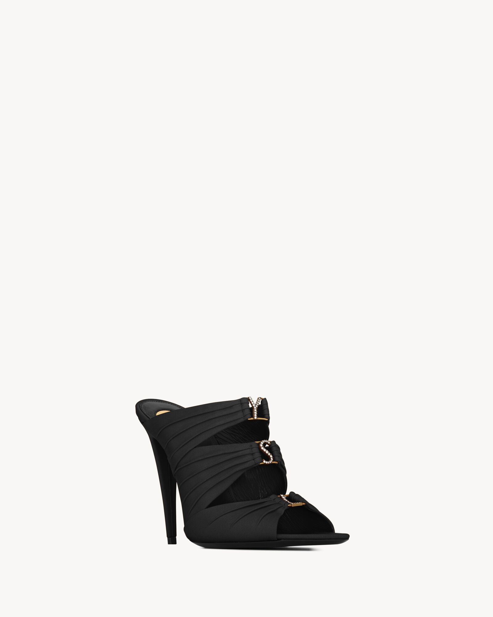 Saint Laurent shoes EMILIE crepe satin mules