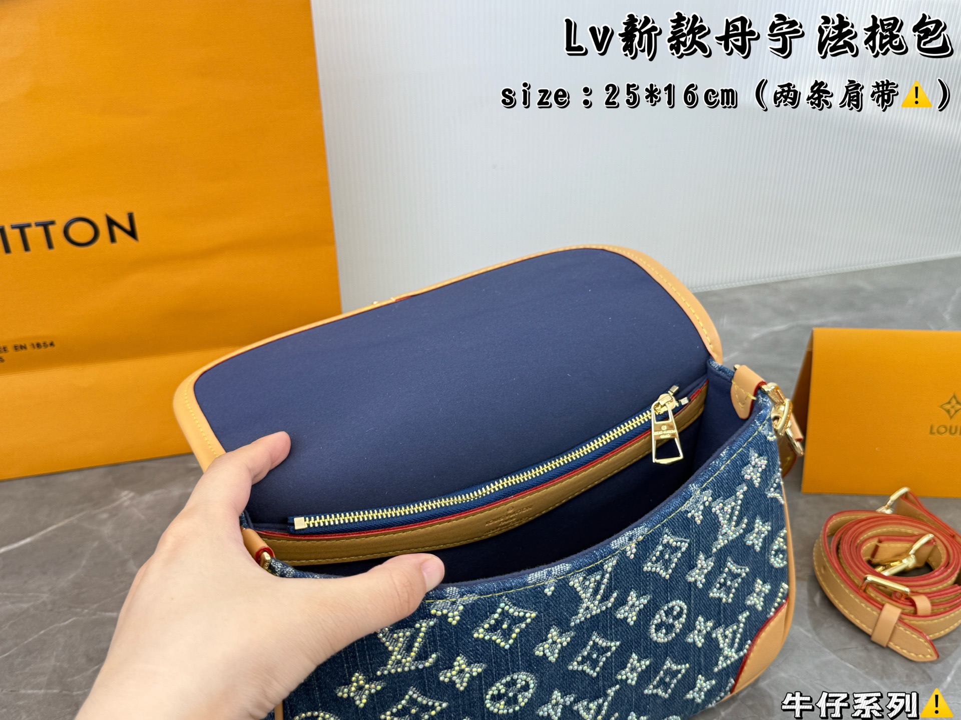 LV Denim Baguette Bag