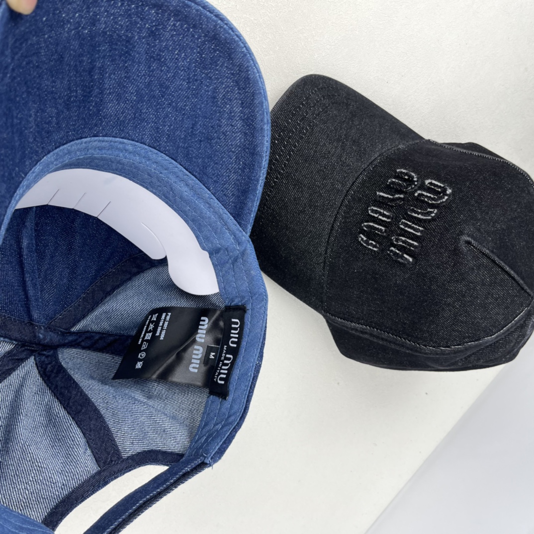 Miumiu washed denim baseball cap
