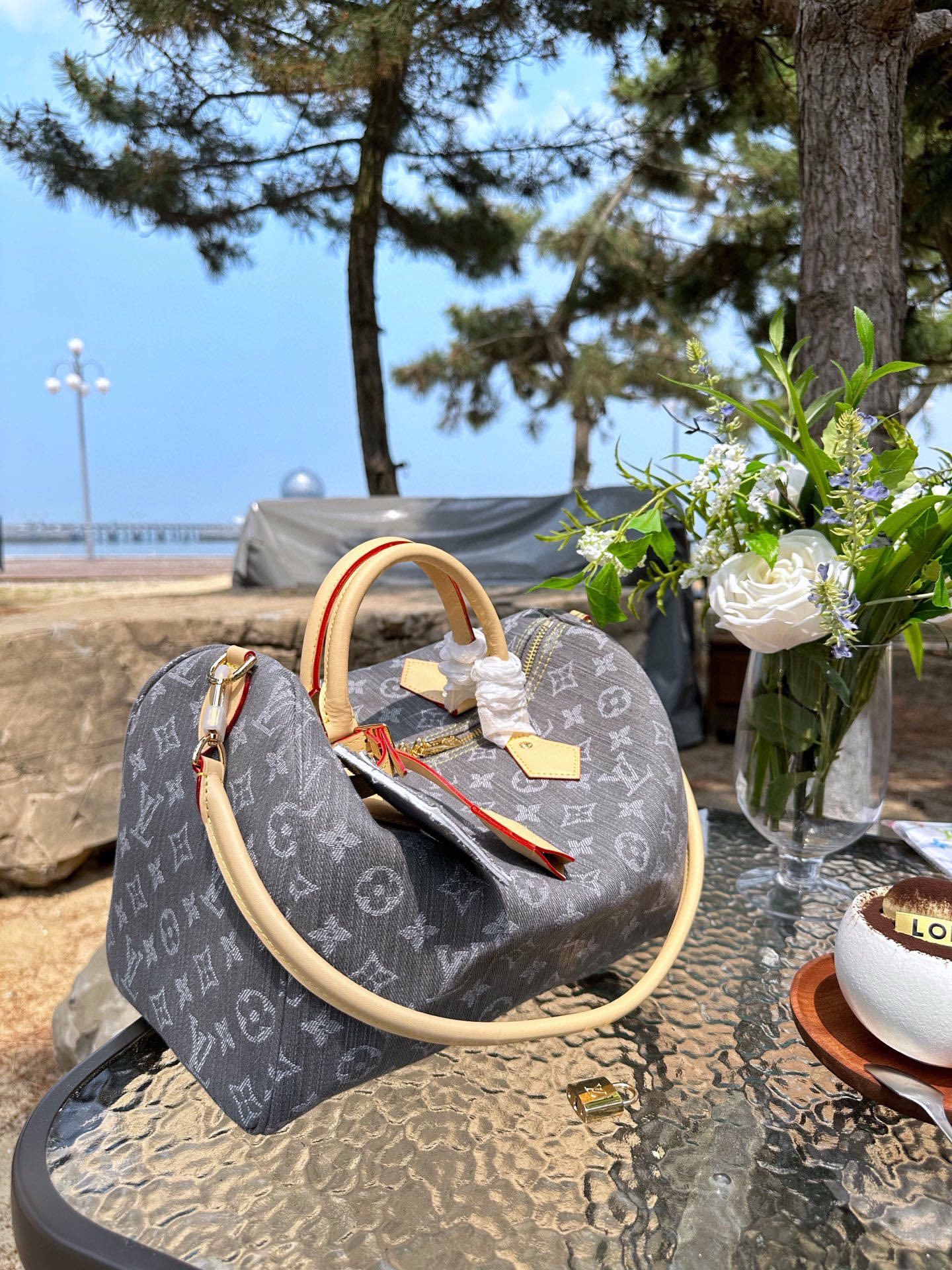 LV 2026 New Arrival SPEEDY30 Denim Pillow Bag