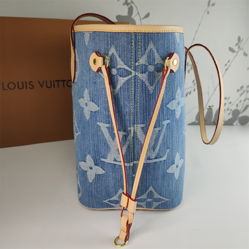 Louis Vuitton denim Canvas Large Neverfull Tote Bag