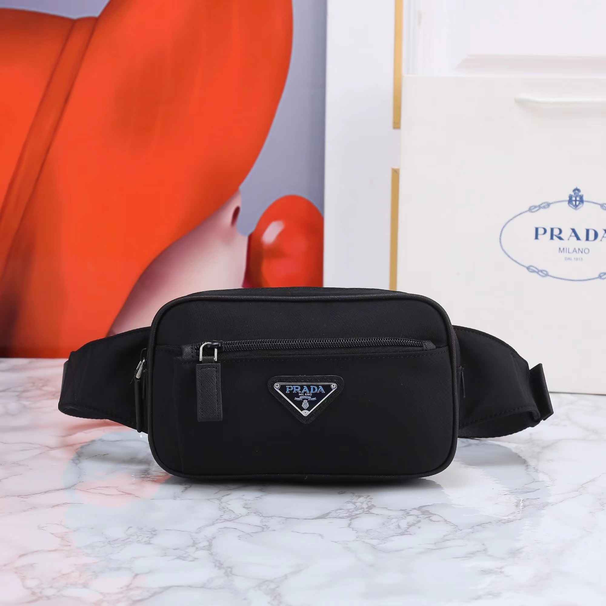 High Quality Prada Nylon waist and chest Unisex bags