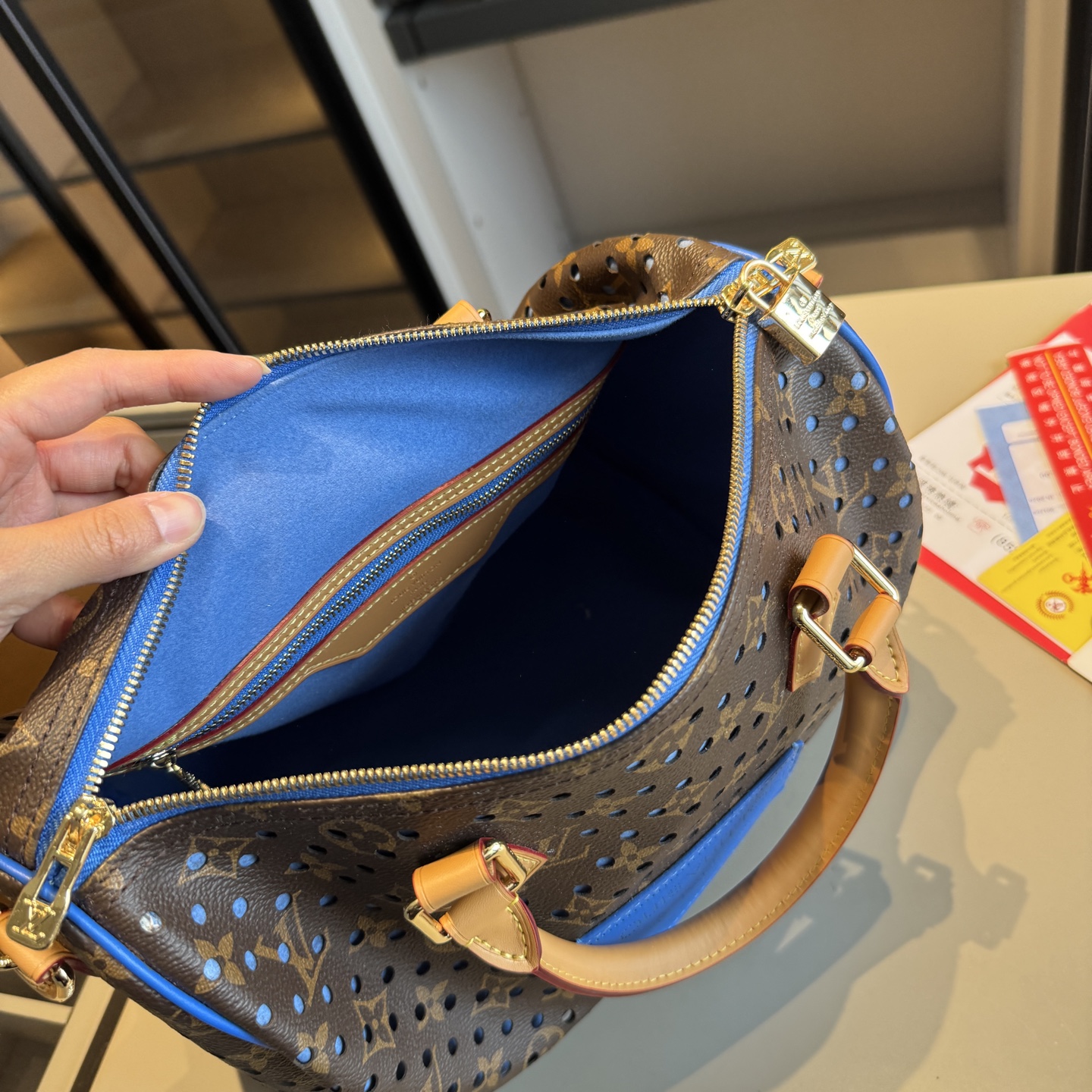 LV New Mesh Series Speedy30 Pillow Bag