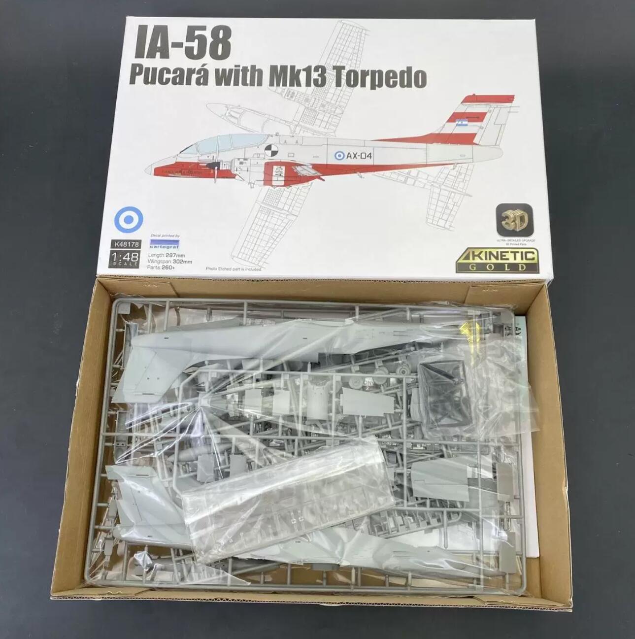 KINETIC K48178 1/48 FMA IA-58 Pucará - with Mk.13 Torpedo Assembly Model Kit