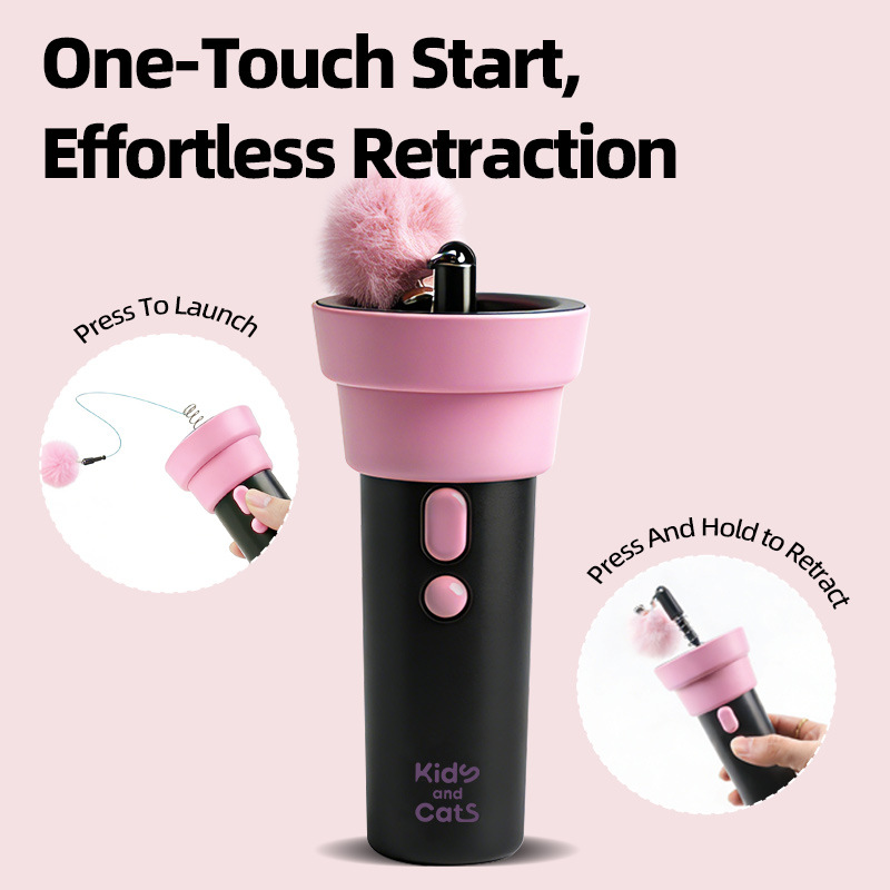 Electric cat fishing device with one-button firing gun that can bounce back.