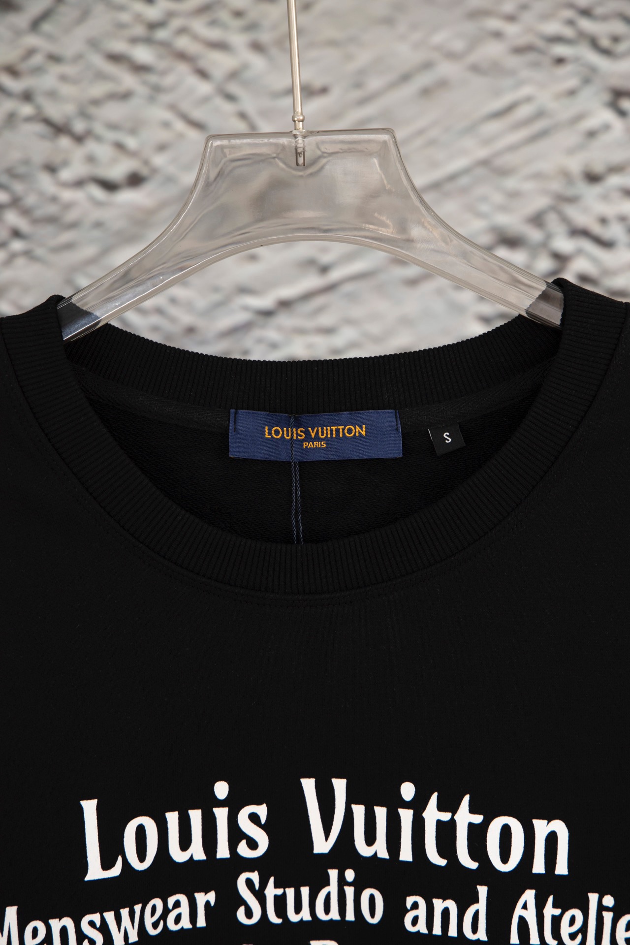 LV large Logo printed crew neck hoodie