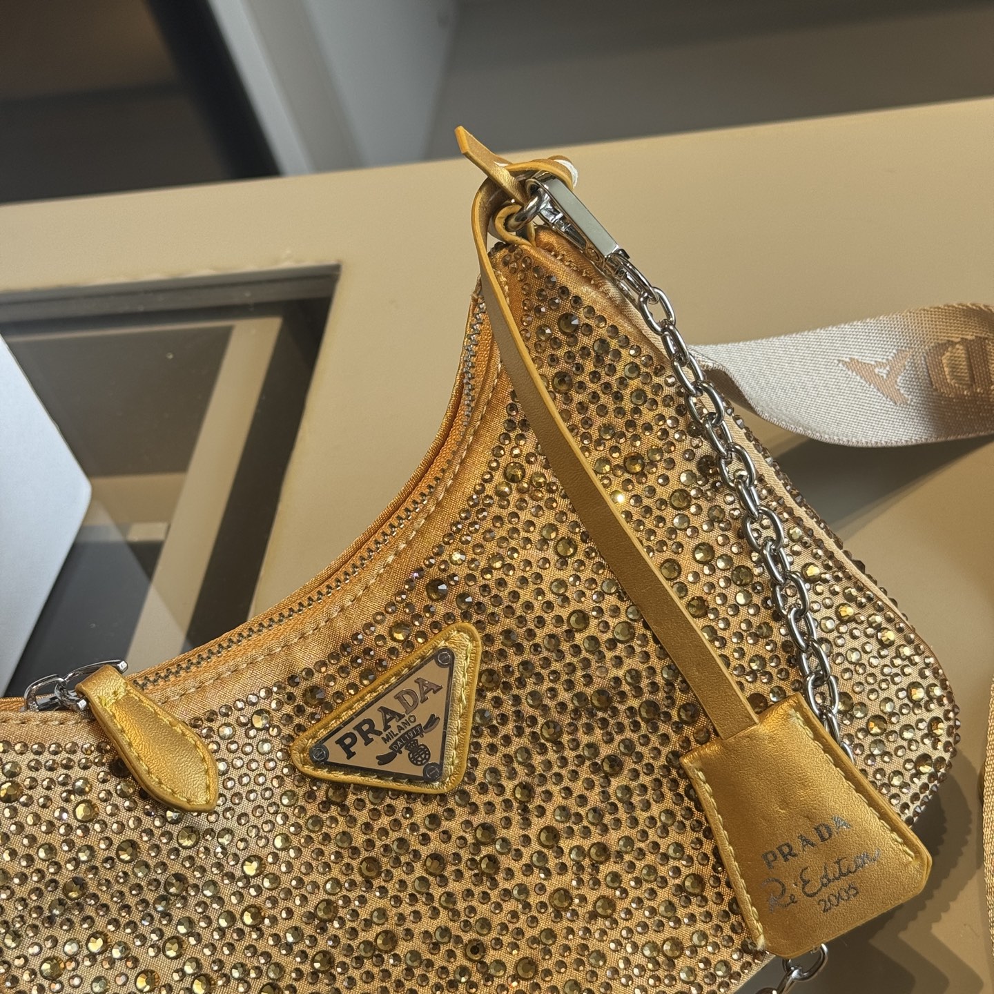 Prada Rhinestone Series Sparkling HOBO 3-in-1 Crossbody Bag