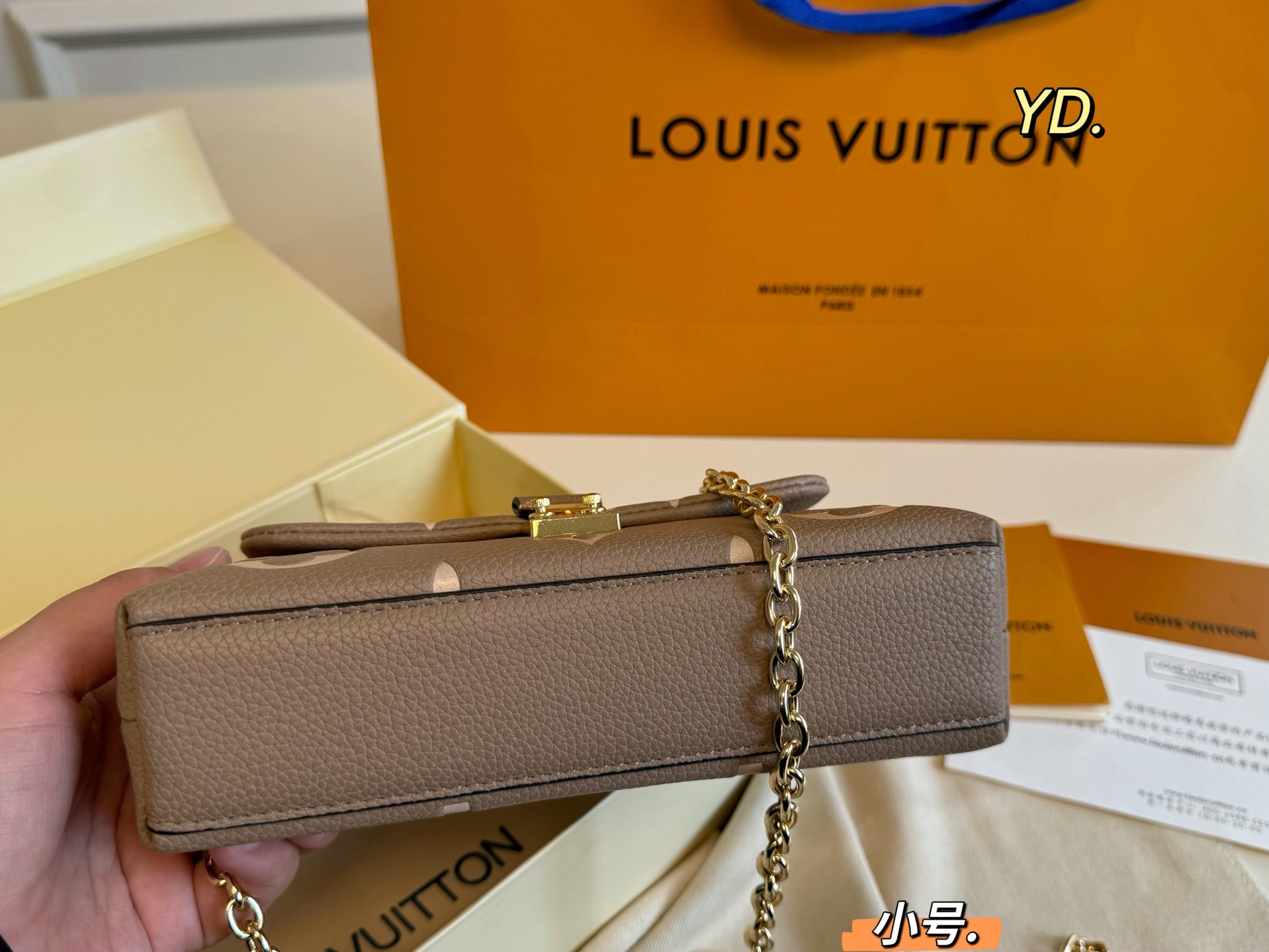 LV madeleine bb embossed chain messenger bag