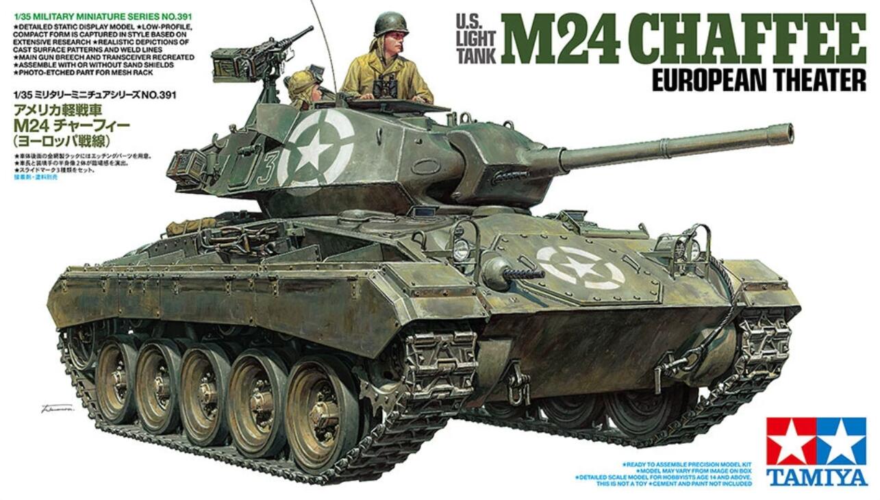 Tamiya 35391 U.S. Light Tank M24 Chaffee European Theater 1/35 Scale Model Kit