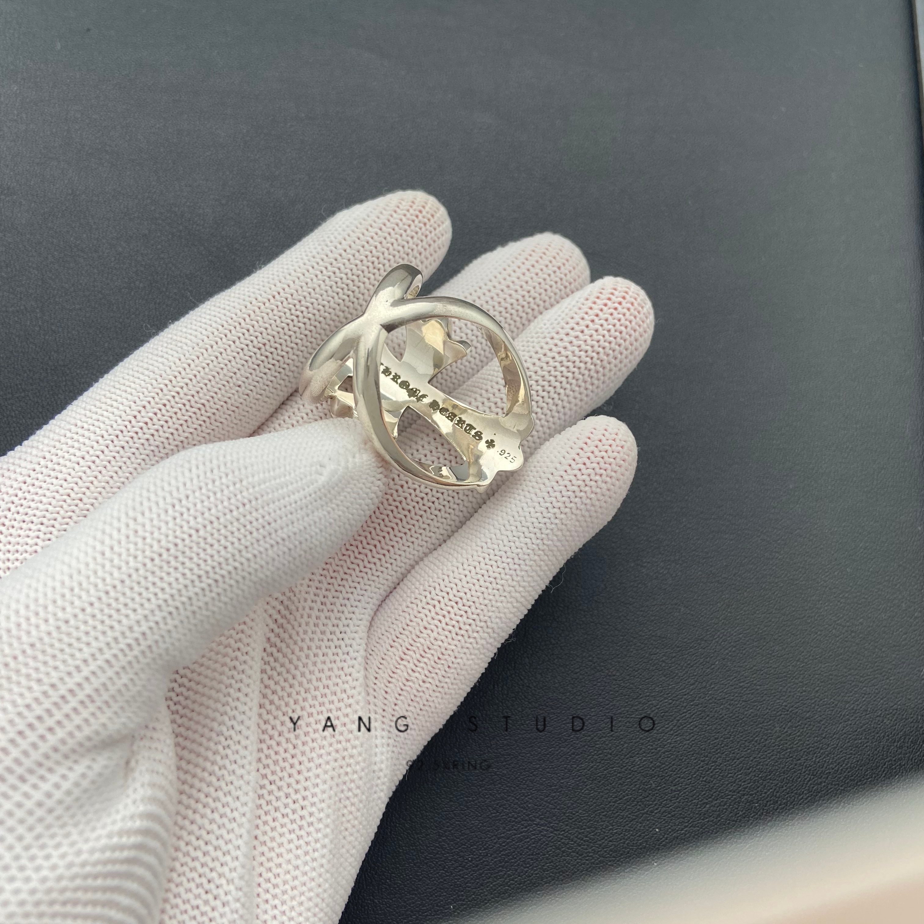 INFINITY CROSS RING WITH LAB DIAMONDS