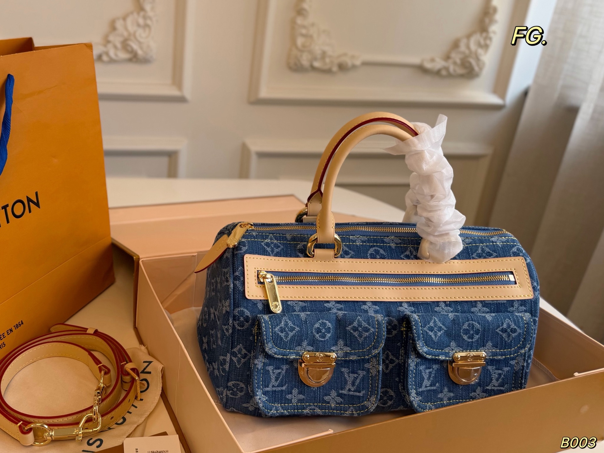 Louis Vuitton Denim Boston Bag