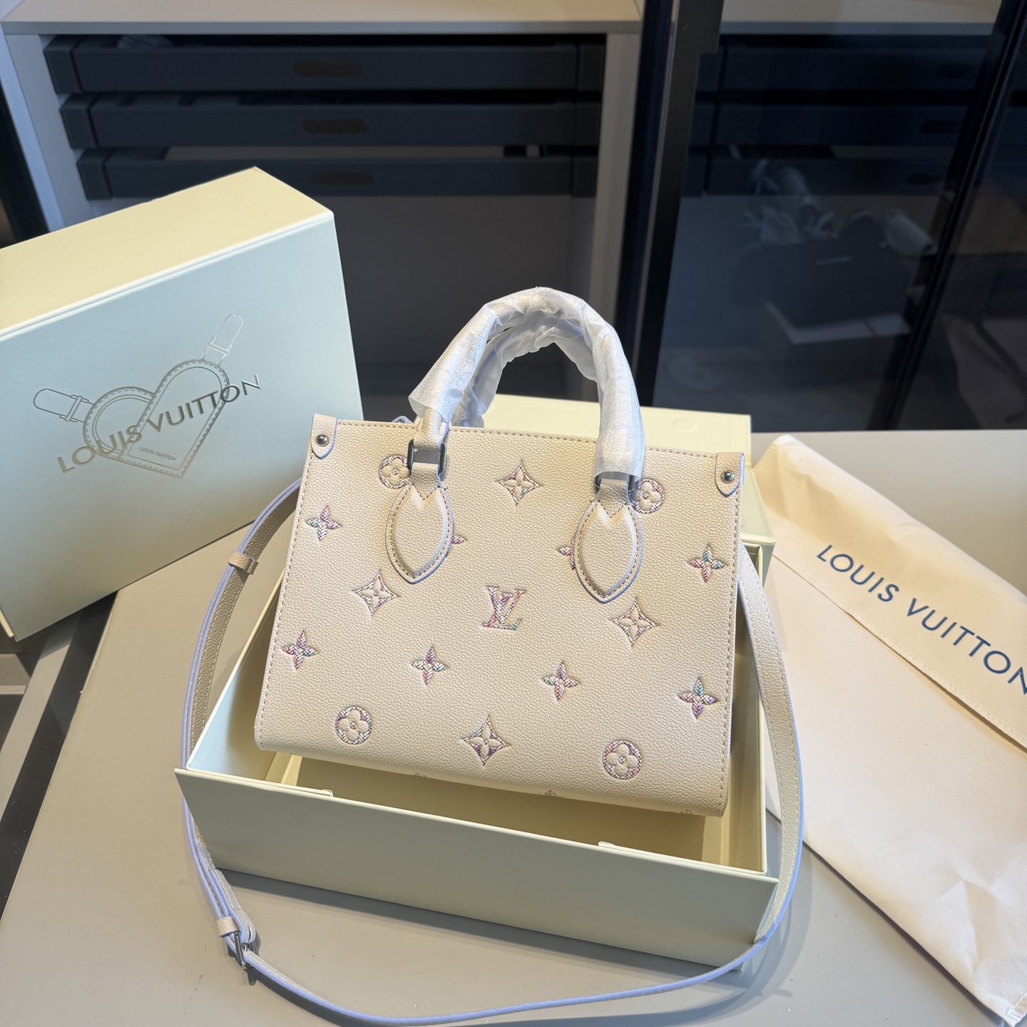 LV Dreamy Purple Series OnTheGo Tote Bag