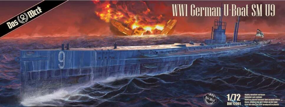 DAS WERK 1/72 WWI German U-Boat SM U9 Model Kit USCDW72001