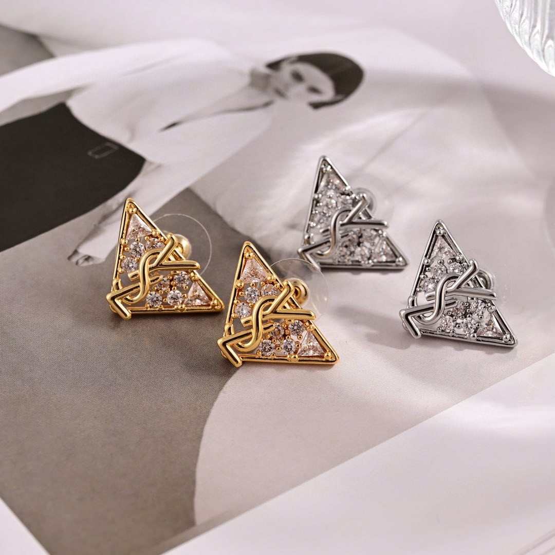 YSL letter stud earrings