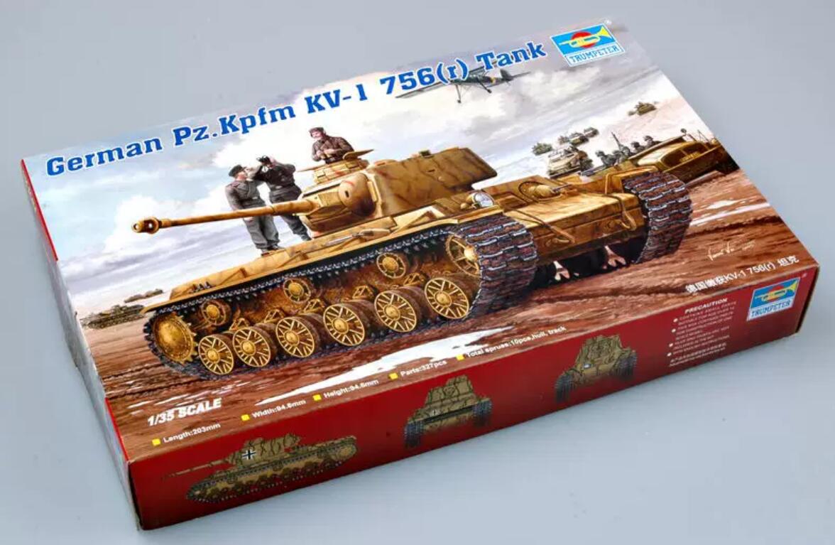 trumpeter models assembled military tank model 00366 KV-1 756R captured German tanks