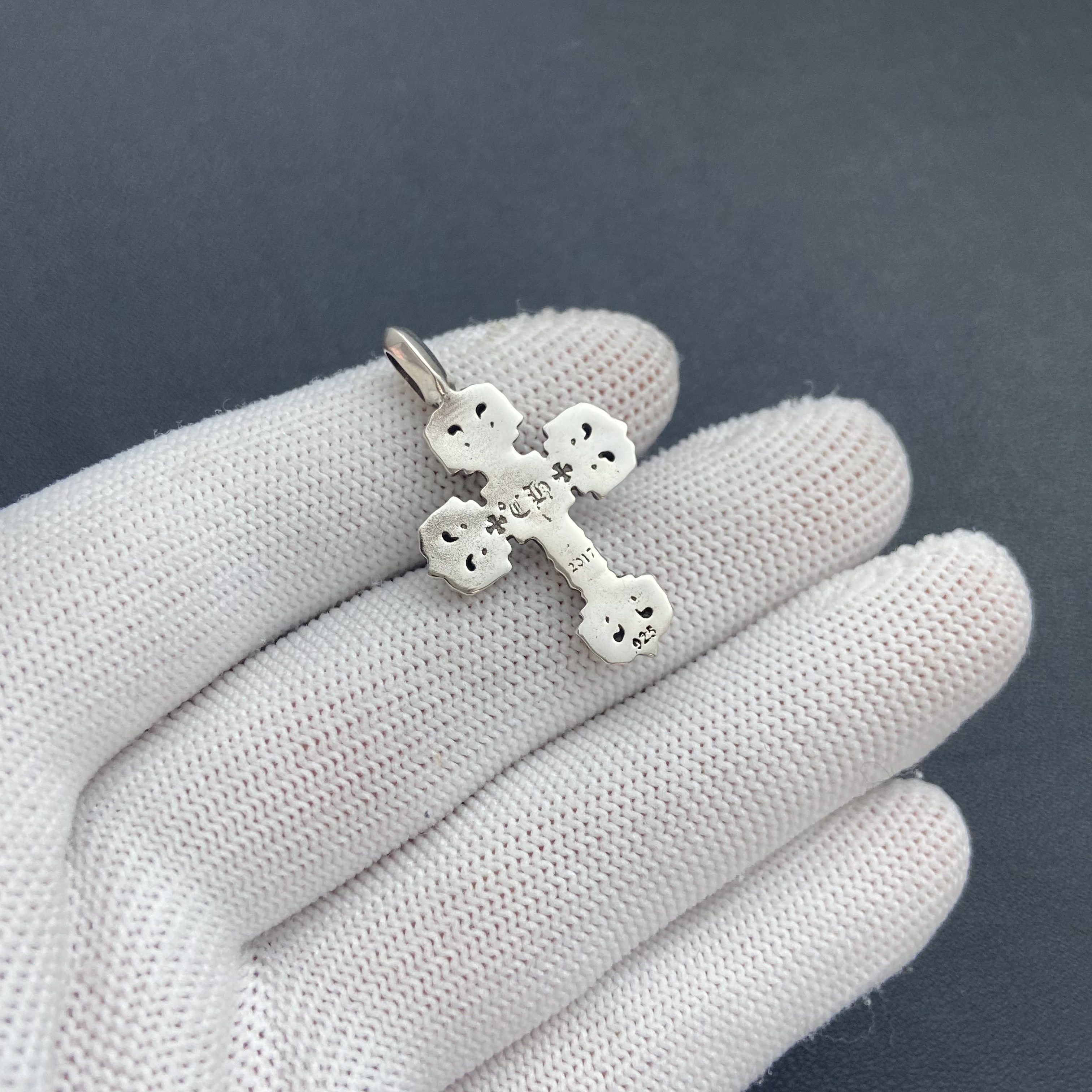 FILIGREE CROSS CHARM WITH DIAMONDS