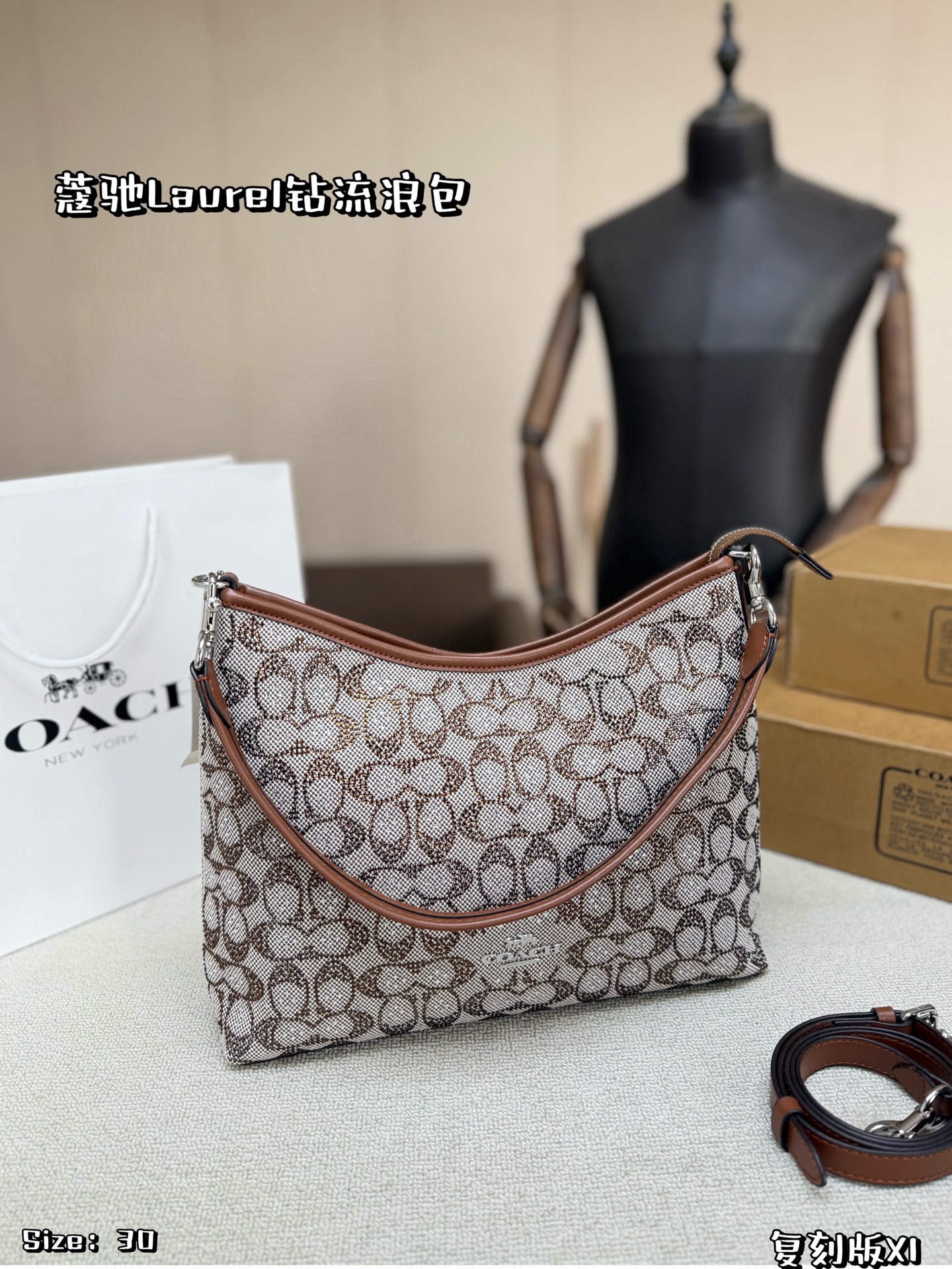 Coach Laurel Rhinestone Hobo Bag