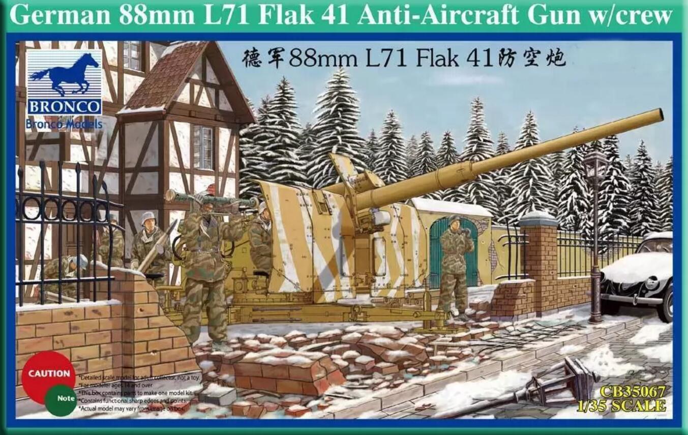 Bronco Models CB35067 1:35 German 88mm Flak 41 Anti-Aircraft Gun with Crew