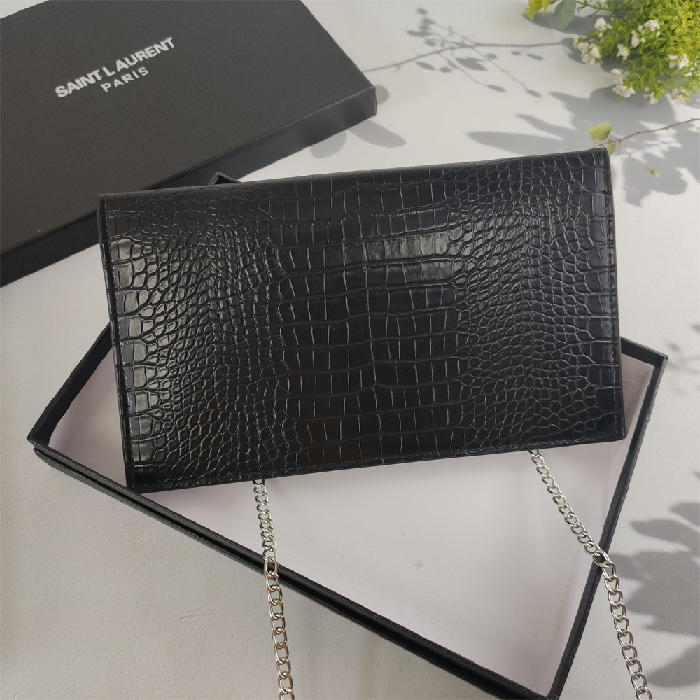 YSL Grain de Poudre Uptown Chain Wallet
