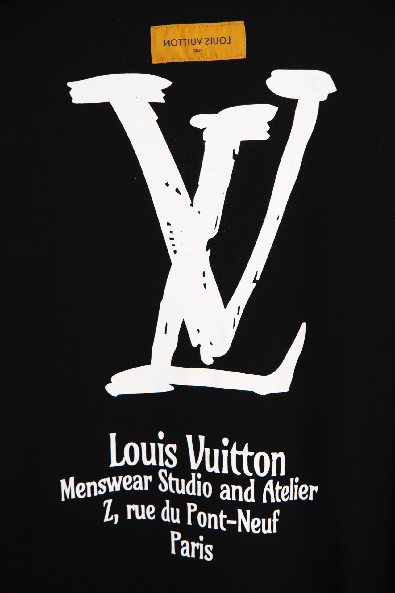 LV large Logo printed crew neck hoodie