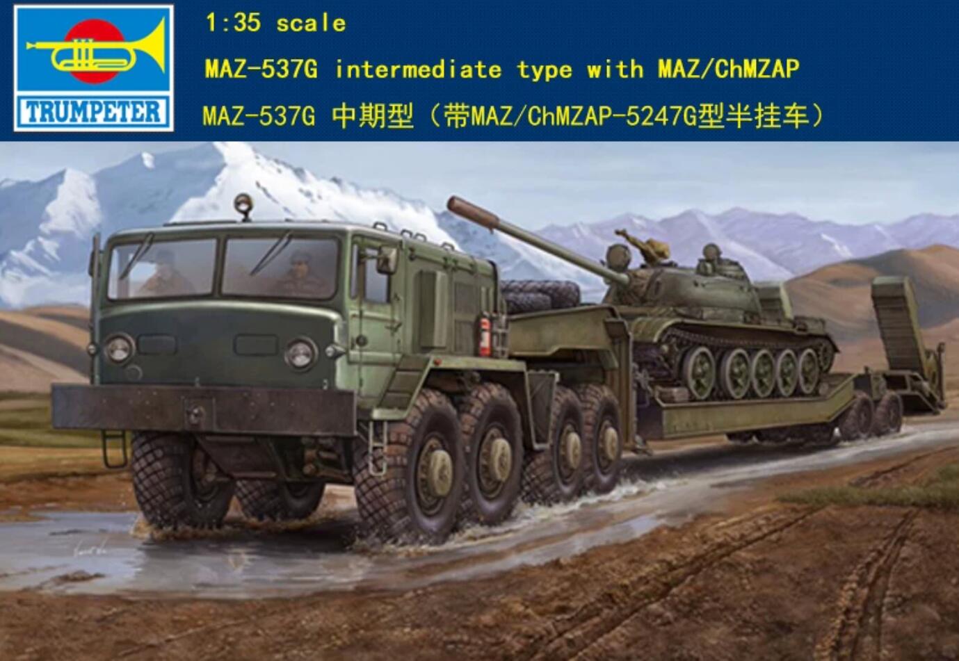 Trumpeter 00211 1/35 MAZ-537G Mid Type w/Semi-Trailer