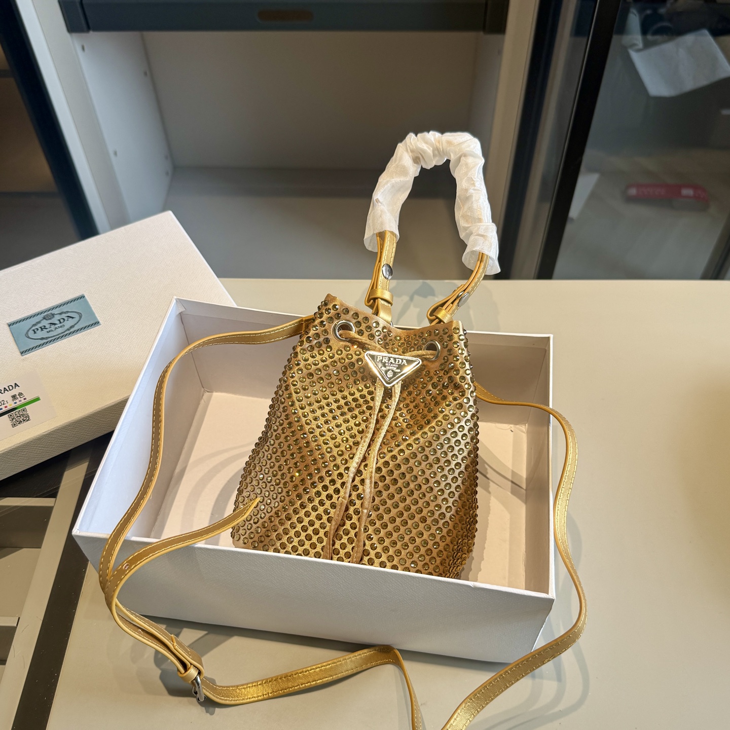 Prada Rhinestone series bucket bags