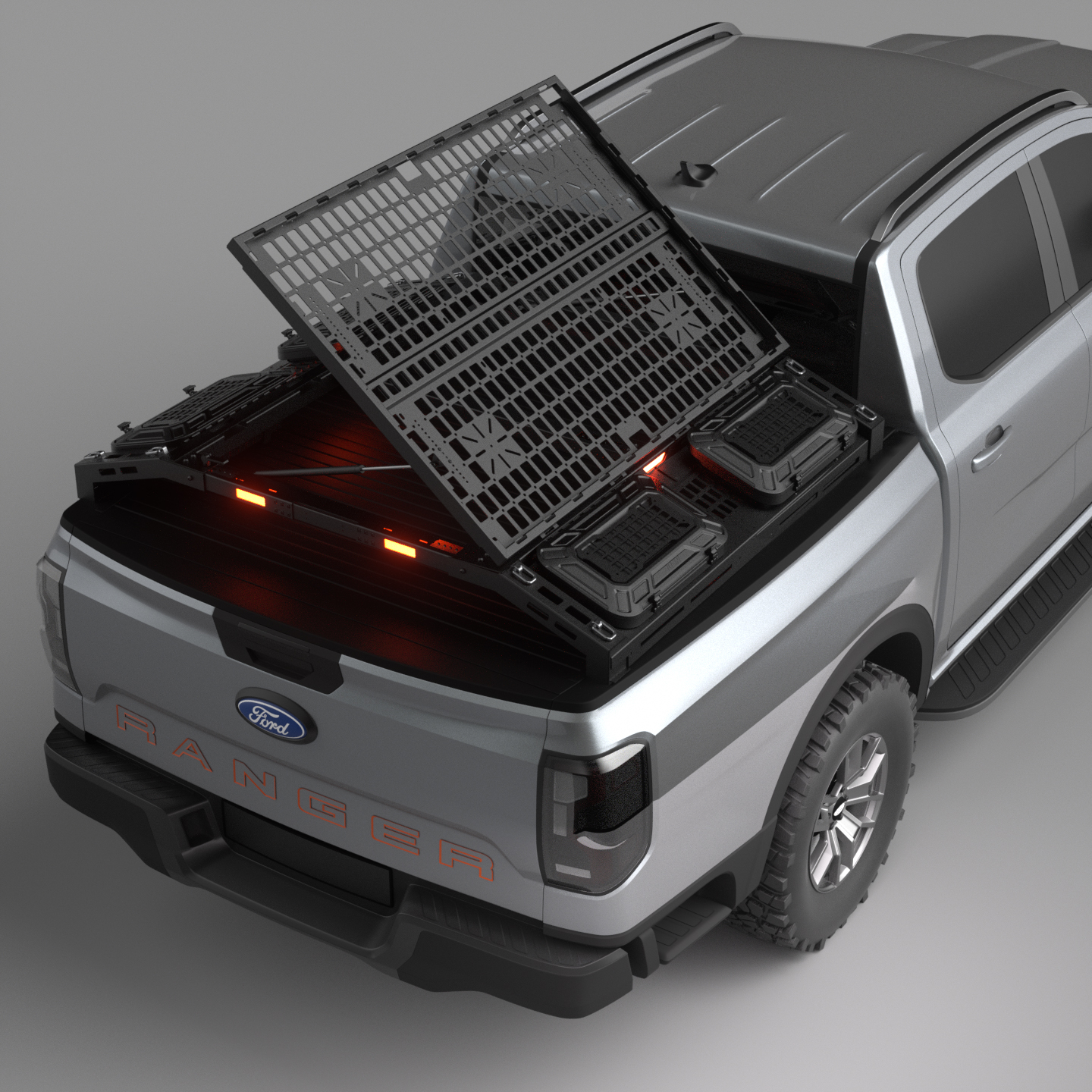 Ford Ranger Raptor Storage Box Ford F-150/Ranger Premium Bed Organizer with Light | JUSN