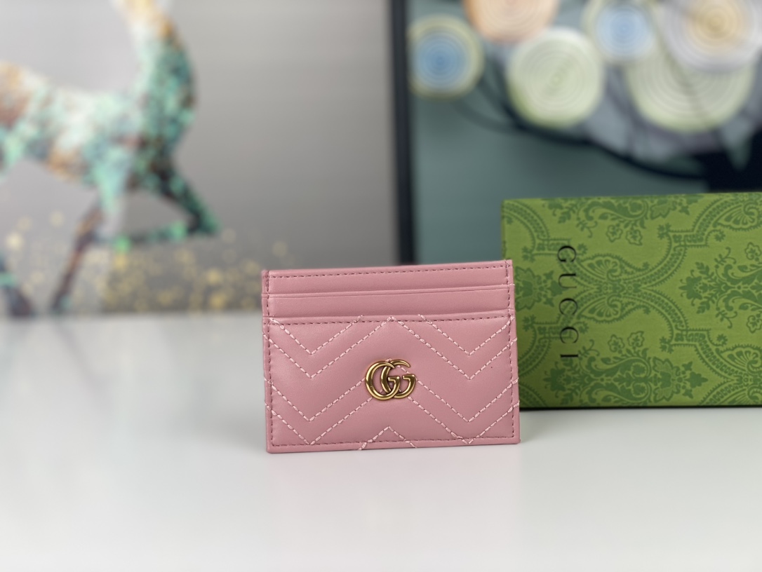 Gucci GG Marmont Women Real Leather Card Bag