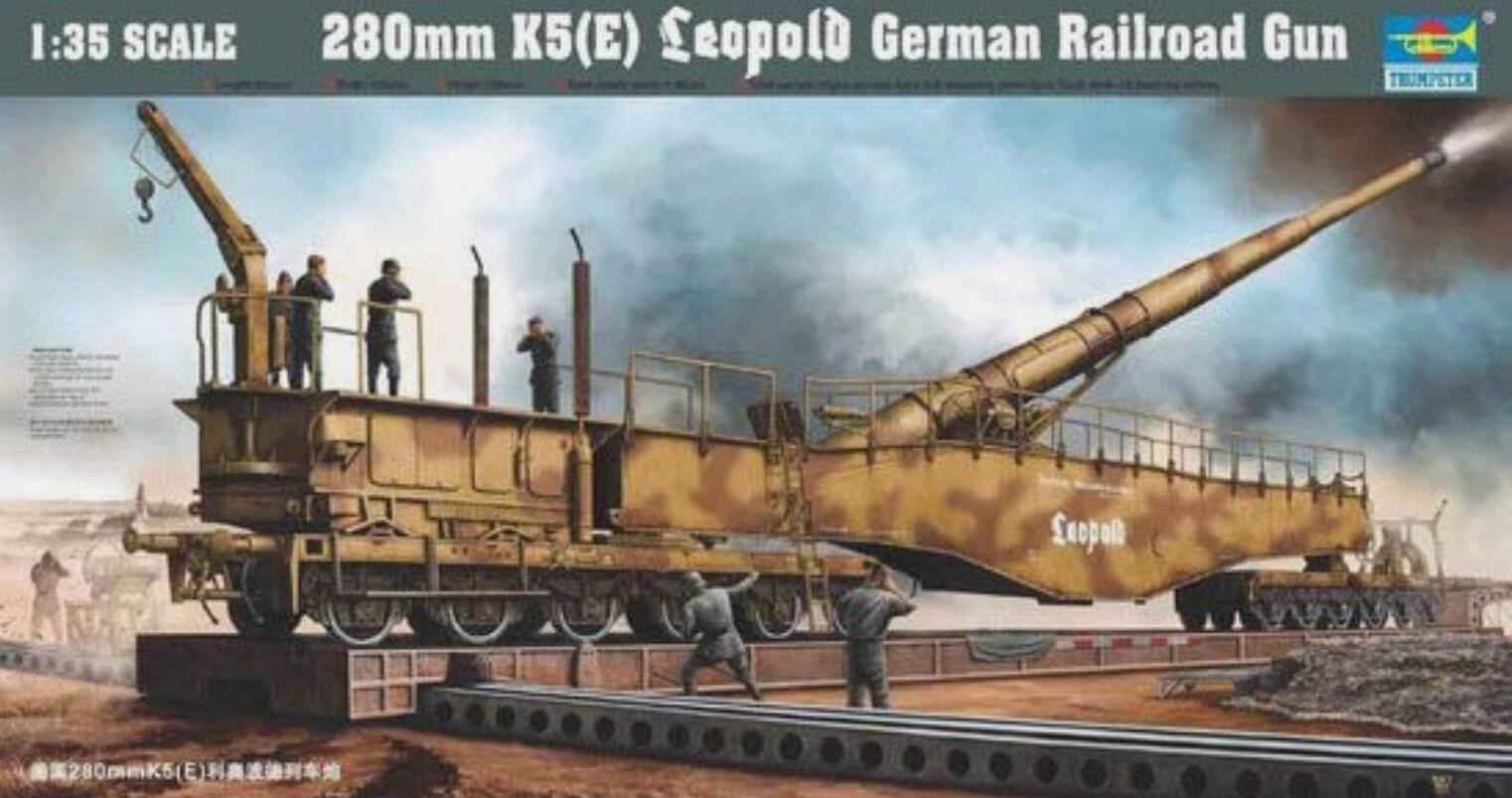 Trumpeter 00207 1/35 280mm K5(E) Leopold Railroad Gun Model Kit