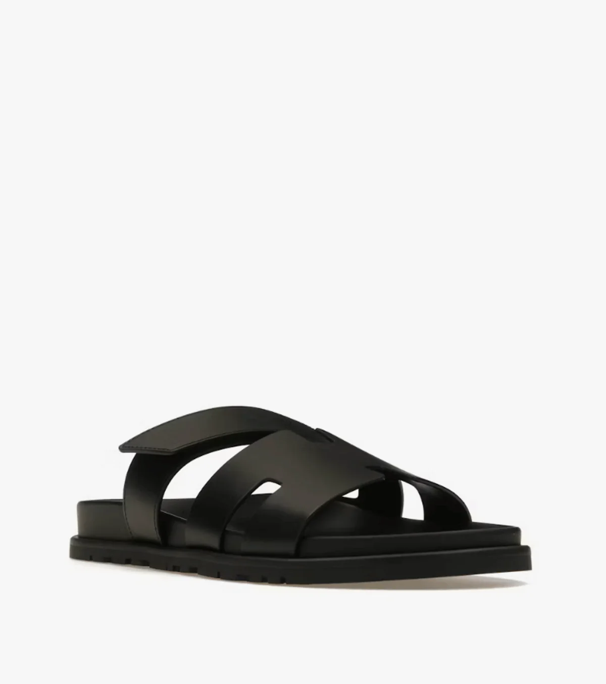 Chypre Leather Black Sandals