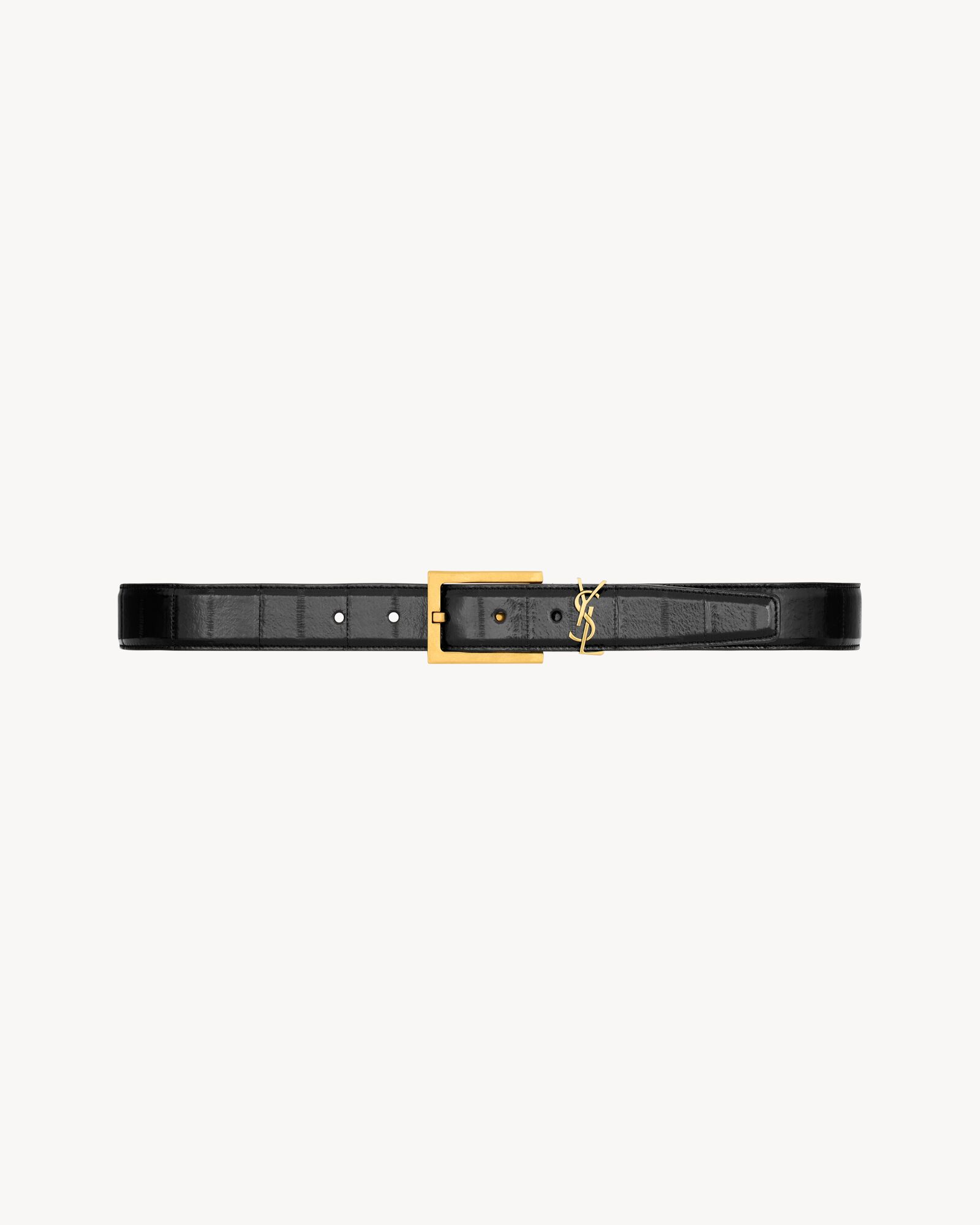 Saint Laurent logo square buckle leather belt