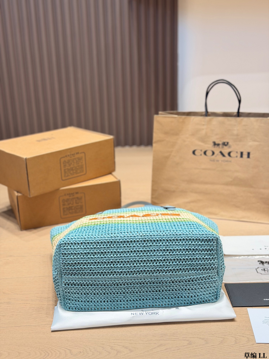 Coach straw tote bag