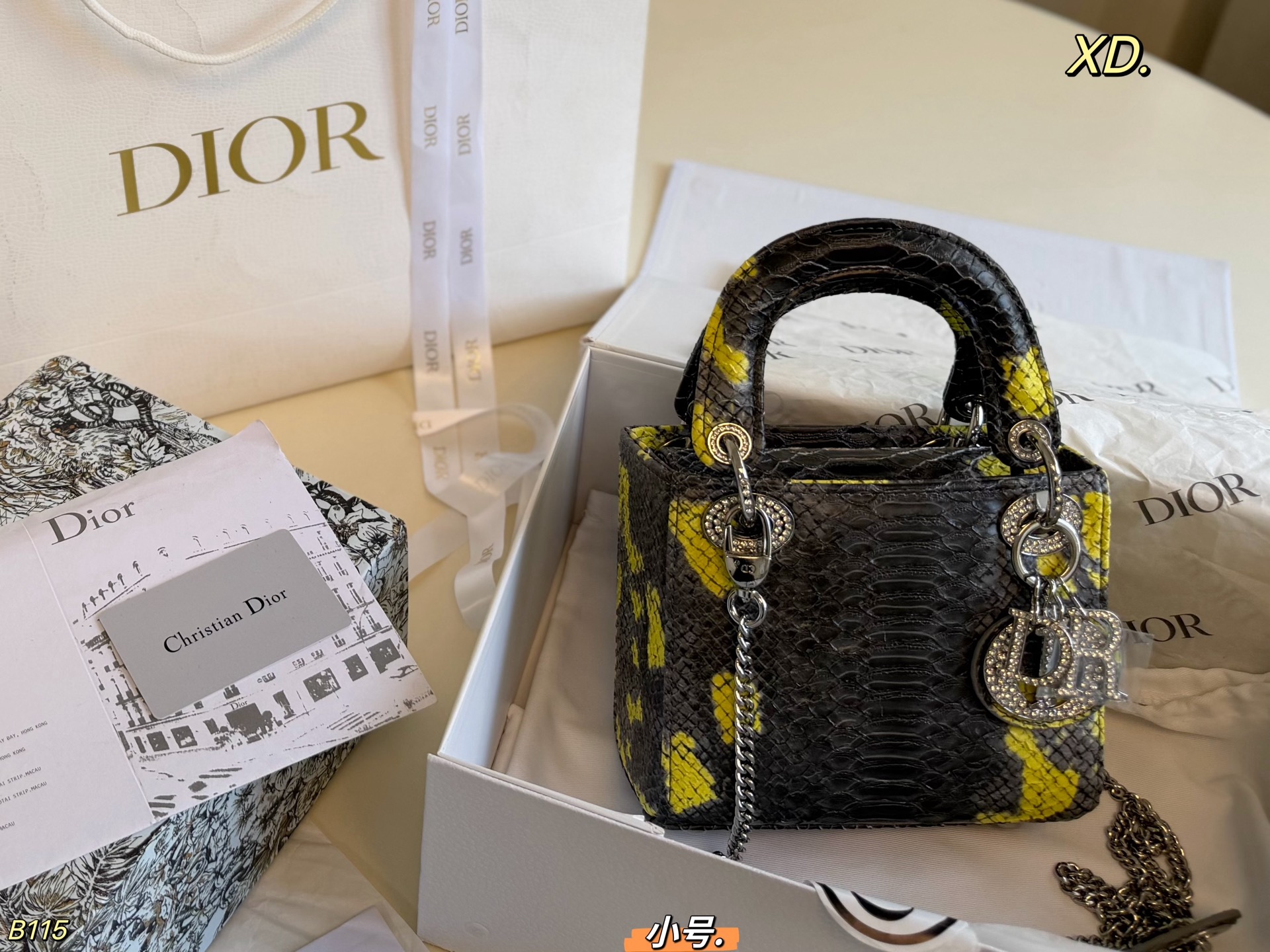 Dior Lady Python-Print Handbag