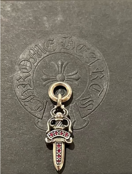 #5 SMALL DOUBLE DAGGER CHARM WITH RUBY
