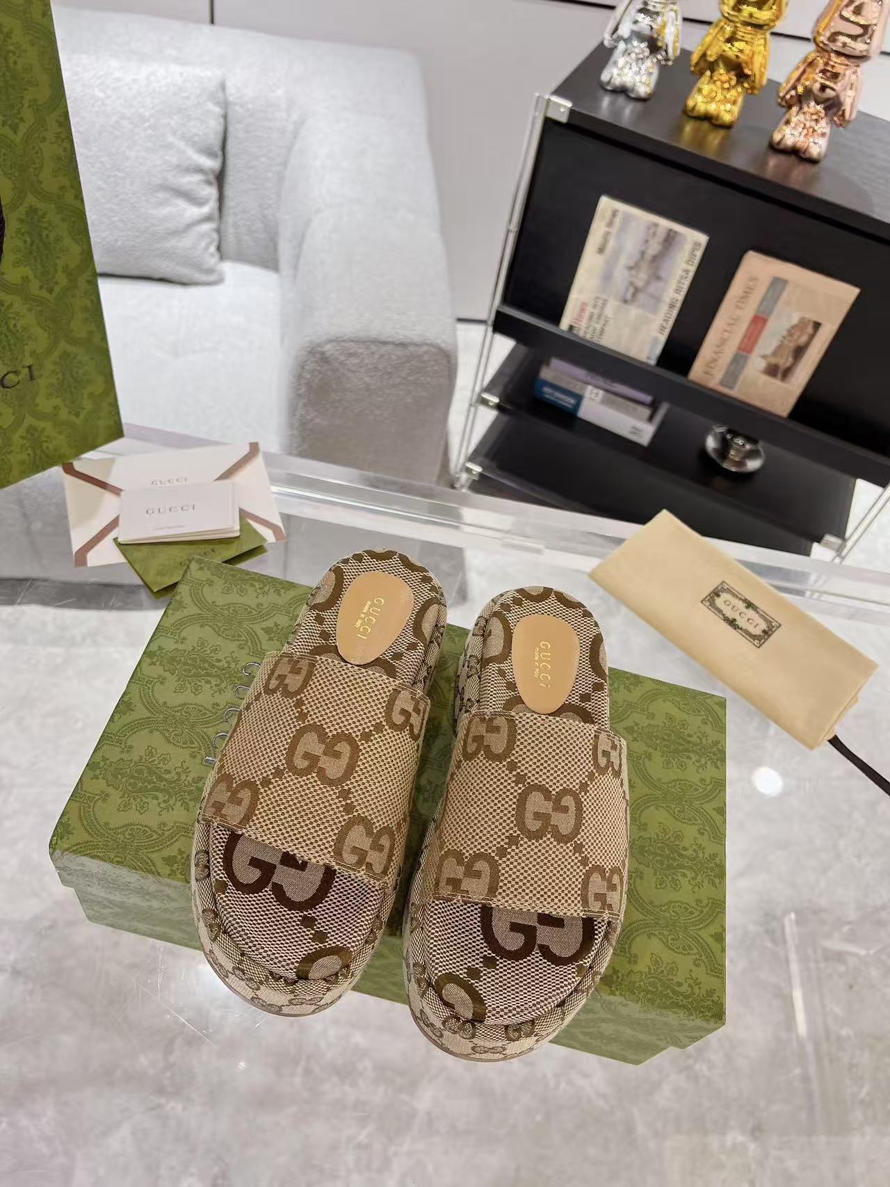 GUCCI monogram slippers