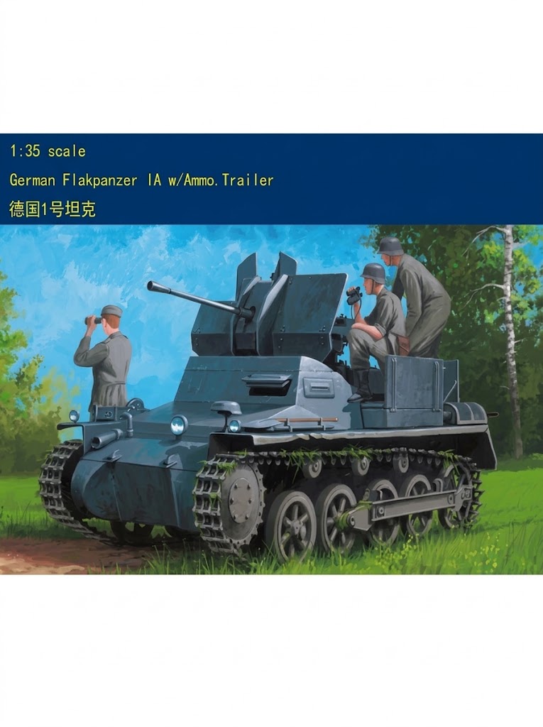 Hobbyboss Model Scale 80147 1/35 German Flakpanzer 1a with Ammo Trailer