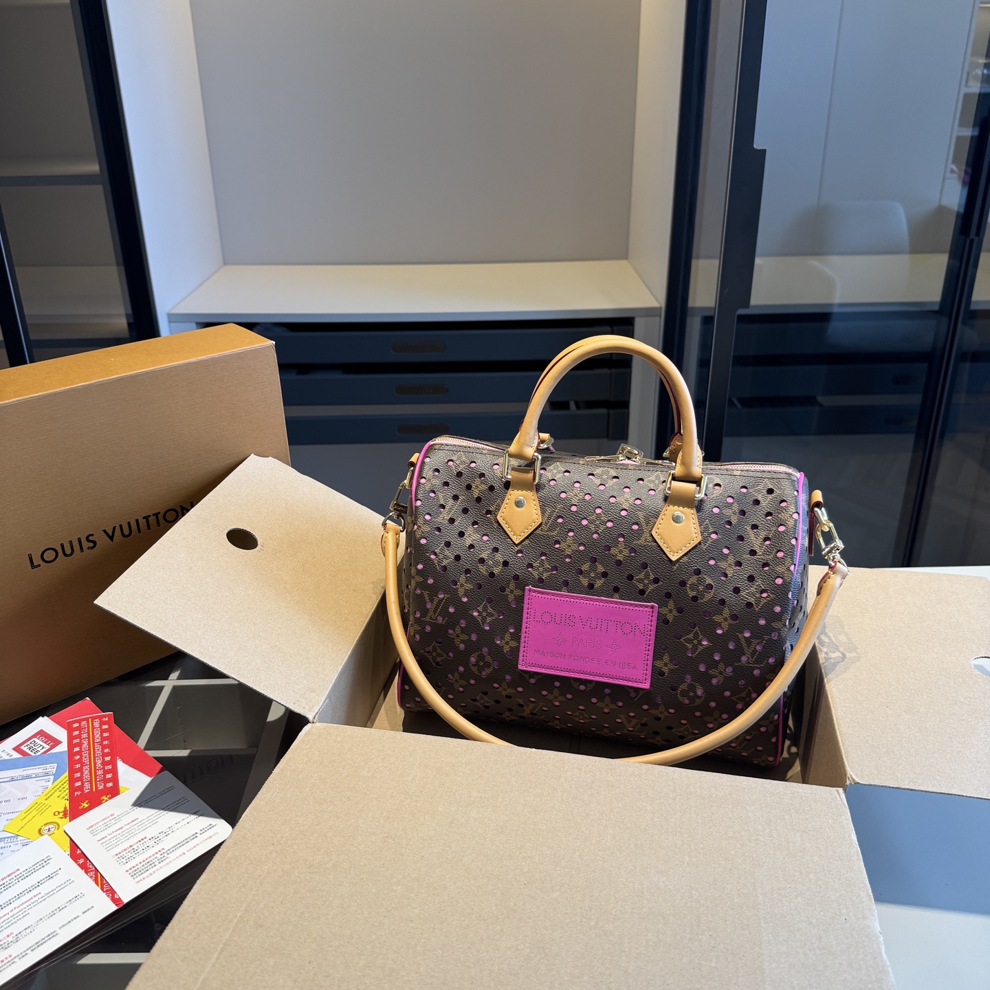 LV New Mesh Series Speedy30 Pillow Bag