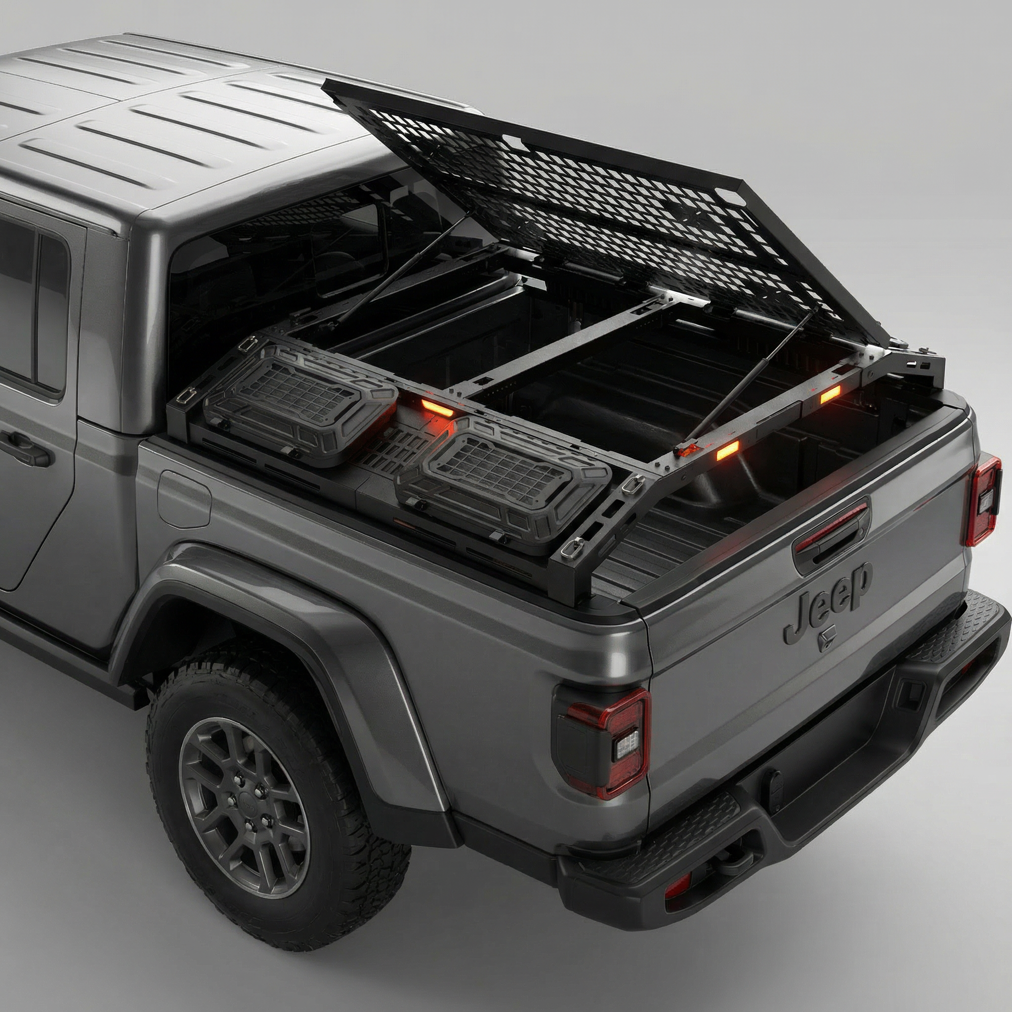 Jeep Gladiator (JT) Truck Bed Organizers and Storage System-Pickup Back Tool Box Bin Rack Basket - JUSNDESIGN