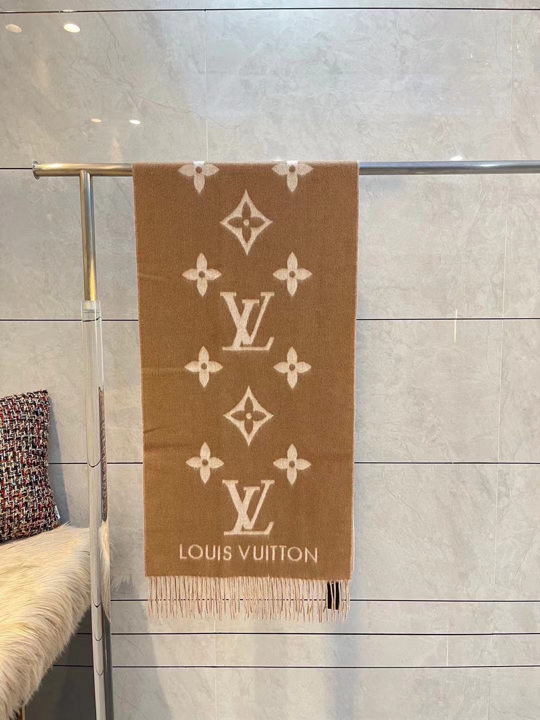 Louis Vuitton LV cashmere shawl scarf