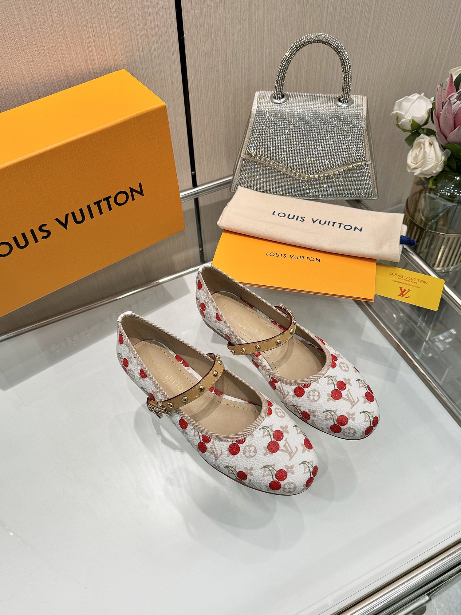 LV cherry sandals