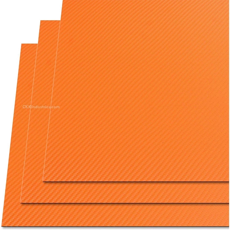 Kydex Sheet Carbon Fiber Pattern Orange Color EDC Diy Tool Thermoform Sheet