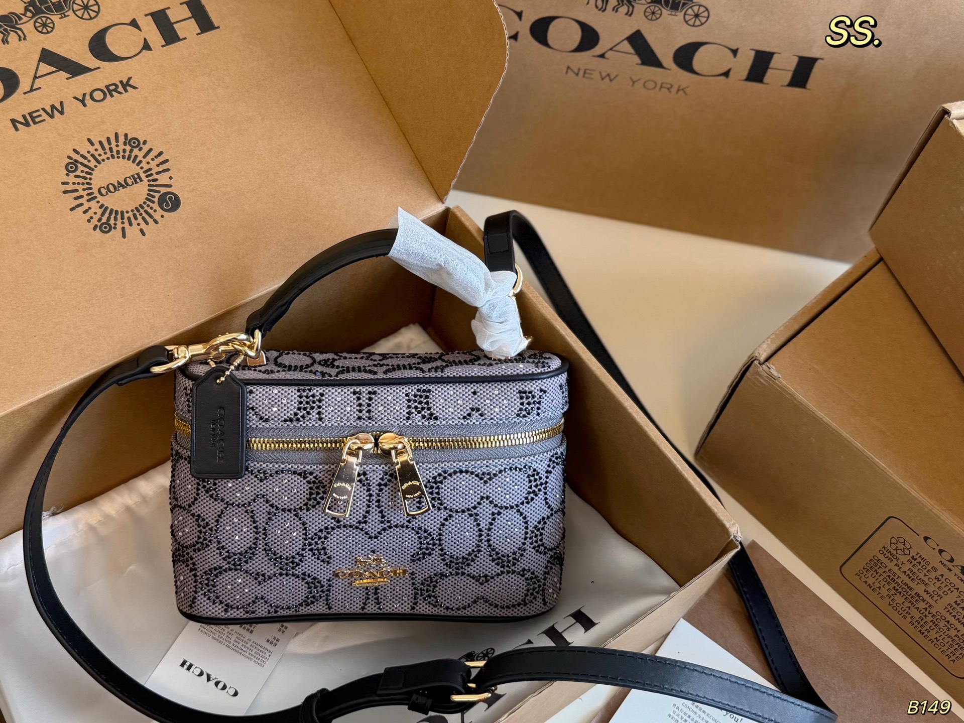 COACH New Rainer Diamond-Encrusted Box Bag
